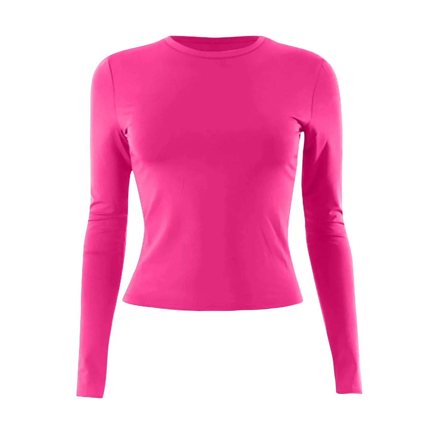 Women’s Cotton O-Neck Long Sleeve Cropped Top