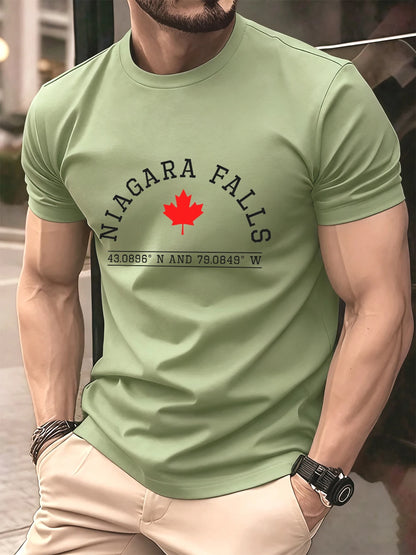 Mens Cotton Short Sleeve O-Neck T Shirt Oversized Letter Print