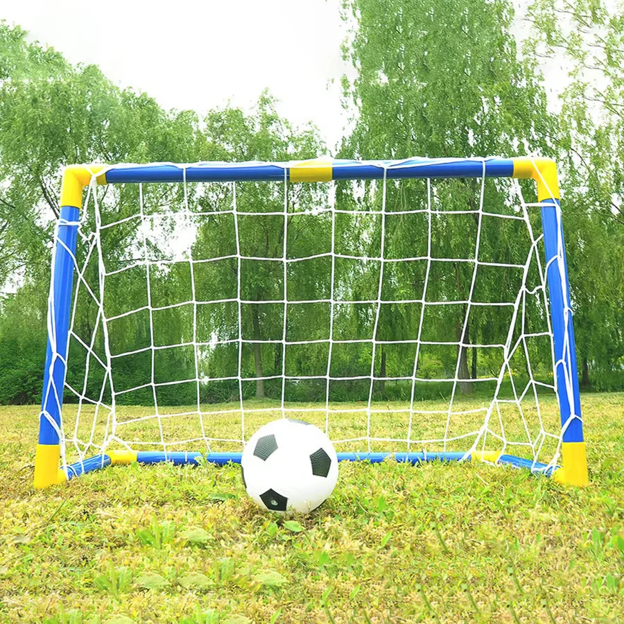 Football Goal Sports Toy Foldable Children's Football Gate with Pump & Ball Portable Soccer Goal for Outdoor Football Training