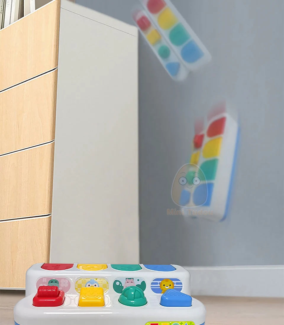 Baby Pop Up Toy Montesorri Fine Motor Skill Training Press Pull Click Animal Car Button Educational Toys For 13 24 Month Infant