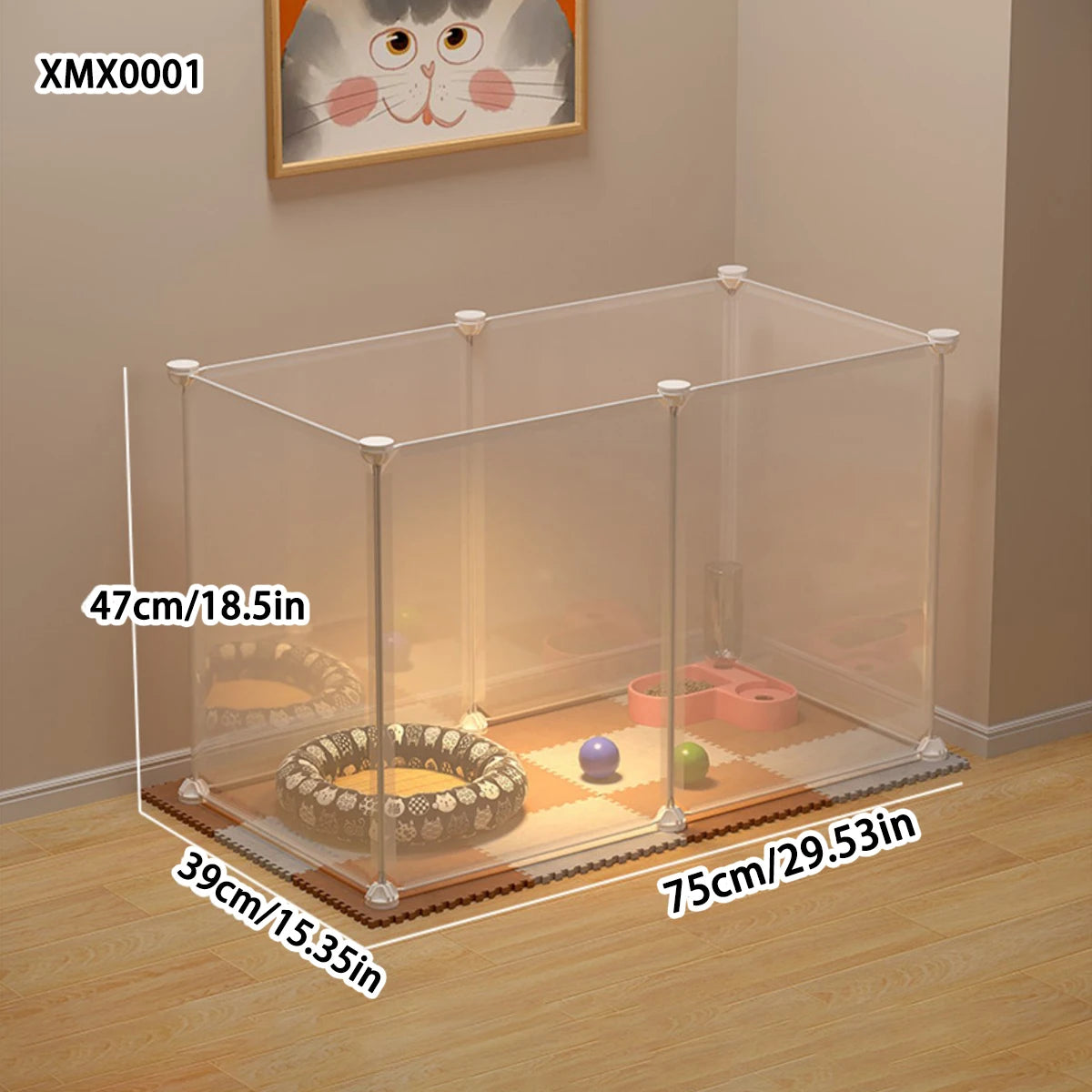 Pet Fence Household Isolation Cat Cage Dog Fence Large Free Space Indoor Cat Nest Assembly Cage Cat Cage