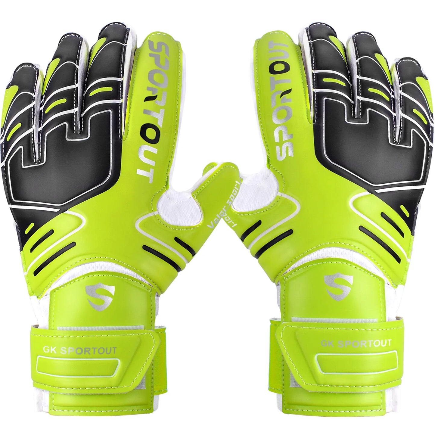 Sportout Youth&Adult Goalie Goalkeeper Gloves,Strong Grip for The Toughest Saves, with Fingerave& 4+3MM Latex