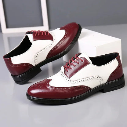 Men's Plus Size Lace Up Dress Shoes Point Toe Business Formal Wedding