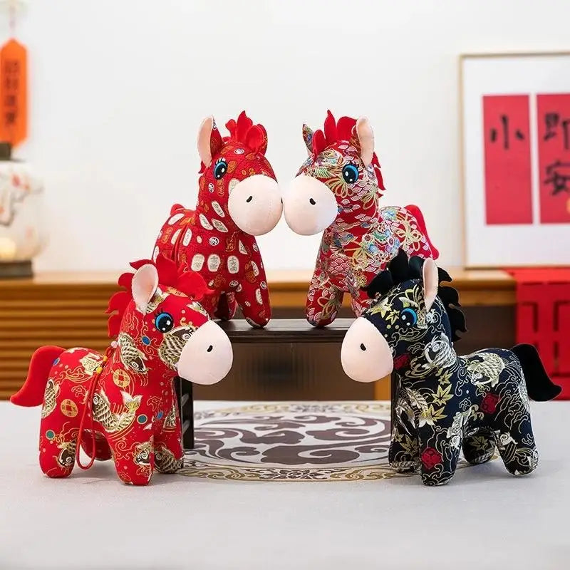 1Pc 2026 New Year Mascot Horse Plush Toy – Cute Stuffed Doll for Kids & Home Decor (15/20cm)