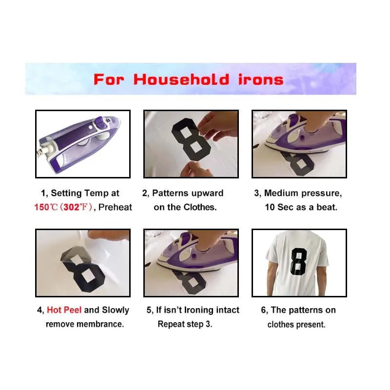 20*11CM/ Big Number Letter Patches Clothes Sticker,0~9 White,Black Digital Number Jersey Badges Heat Transfer Iron on Patches