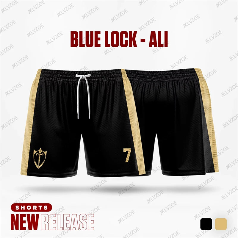 Summer New Blue Lock B. Munchen Black Cartoon Anime Jersey Women Men Shorts Fitness Sports Casual Beach Training Short Pants