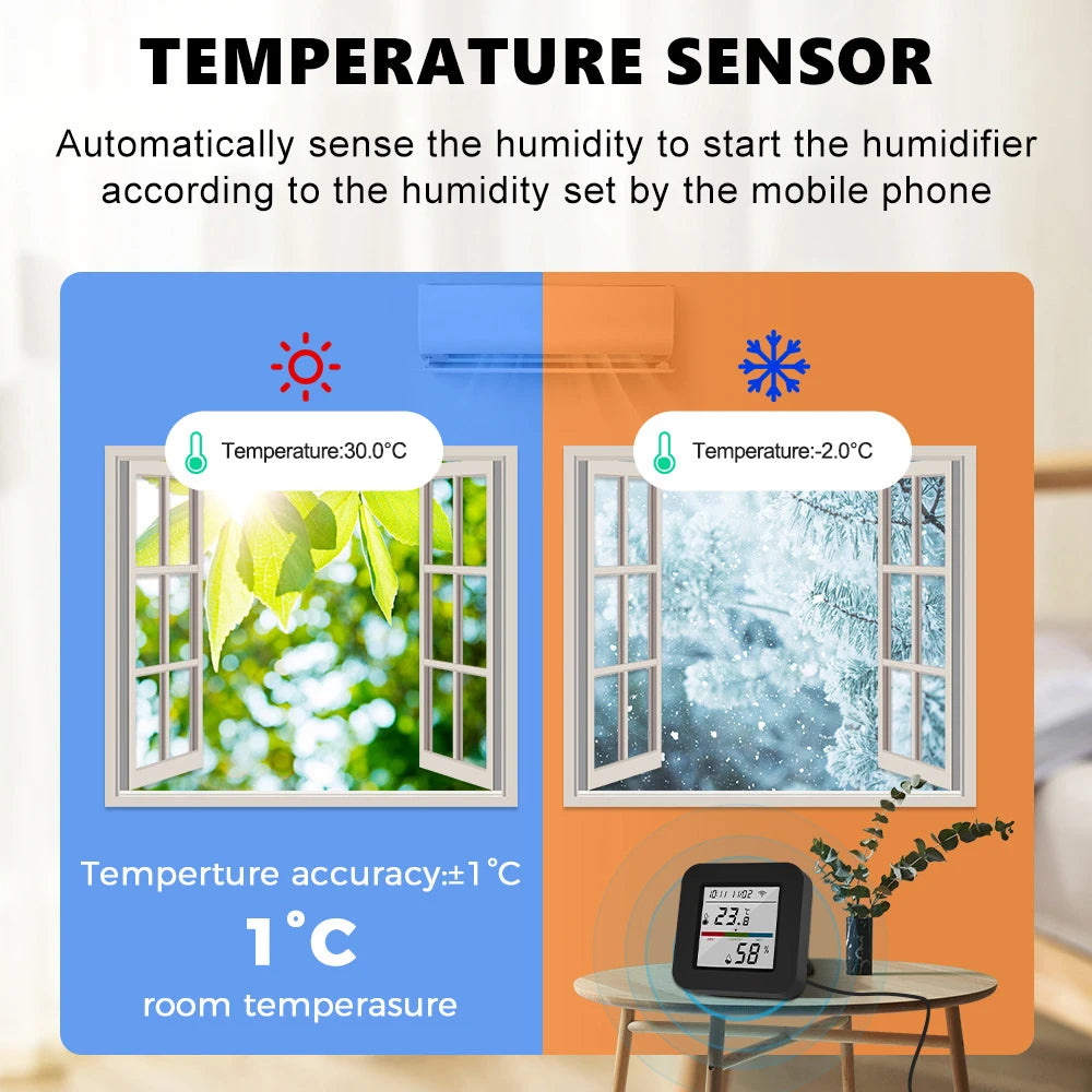 Tuya Smart Universal IR Remote With Temperature Humidity Sensor for Air Conditioner TV AC Works with Alexa Google Home Yandex