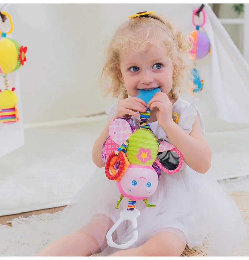 Elephant Plush Lovey With Bell And Rattle 33x20cm Soft Baby Toy