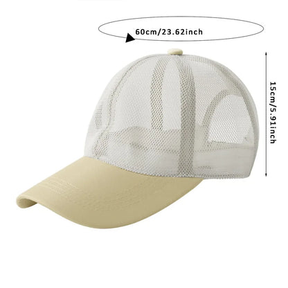 Unisex Polyester Mesh Baseball Cap Quick Dry Sun Protection Adjustable Hat