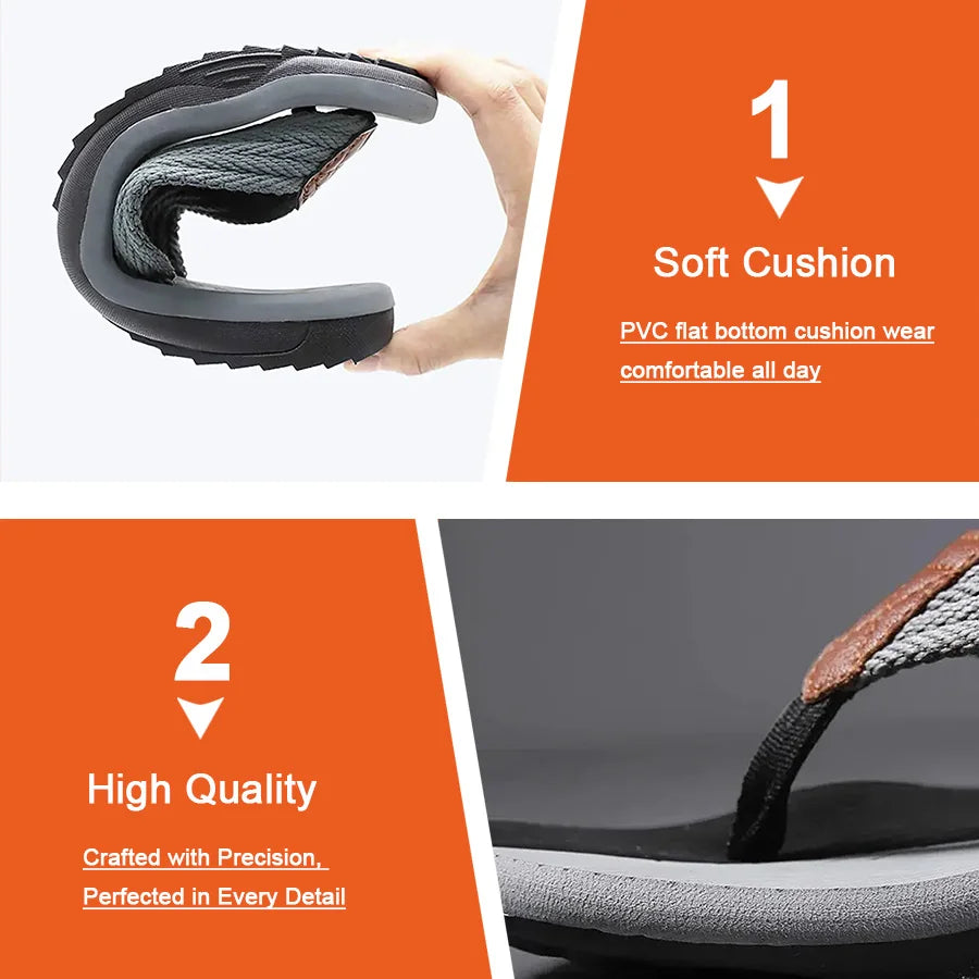 Men's EVA Flip Flops Slip On Beach Slippers Flat Sole Non Slip