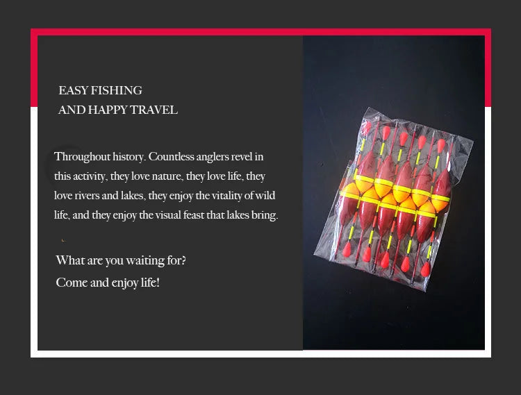 Fishing Floats Set 10 Pieces Plastic Float Buoy Bobber