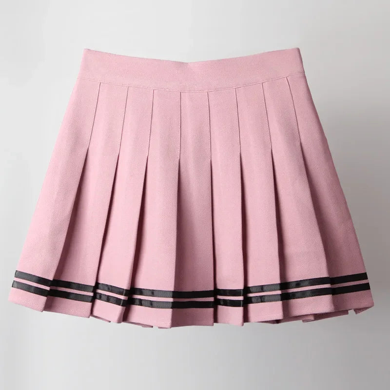 Fashion Korean Style Patchwork Skirt Harajuku Black Pleated Skirts Gothic Streetwear High Waist Mini Skirt Women Punk Skirt