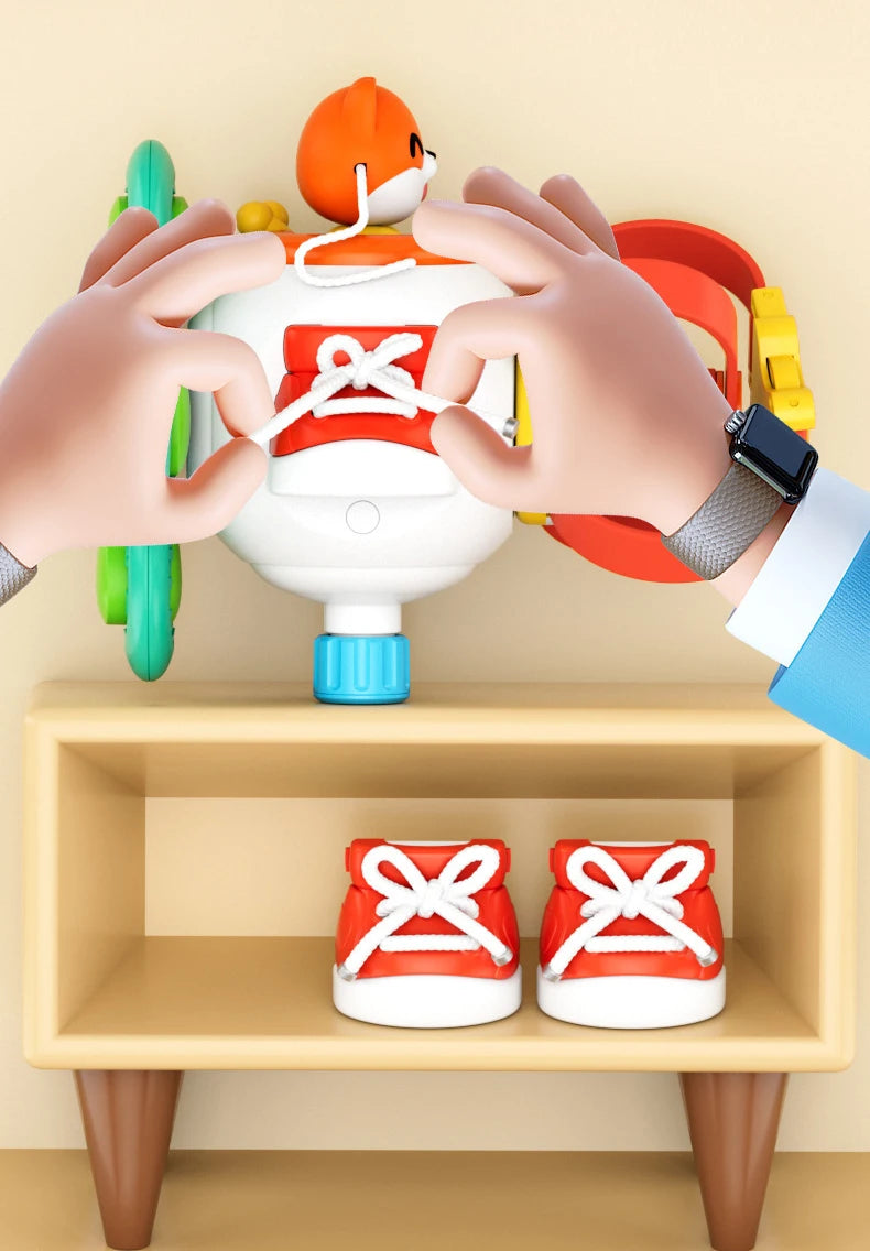 Baby Busy Board Cube Montessori Sensory Toys for Toddler Educational Learning Activities Travel Toy Lock Box Fine Motor Skill