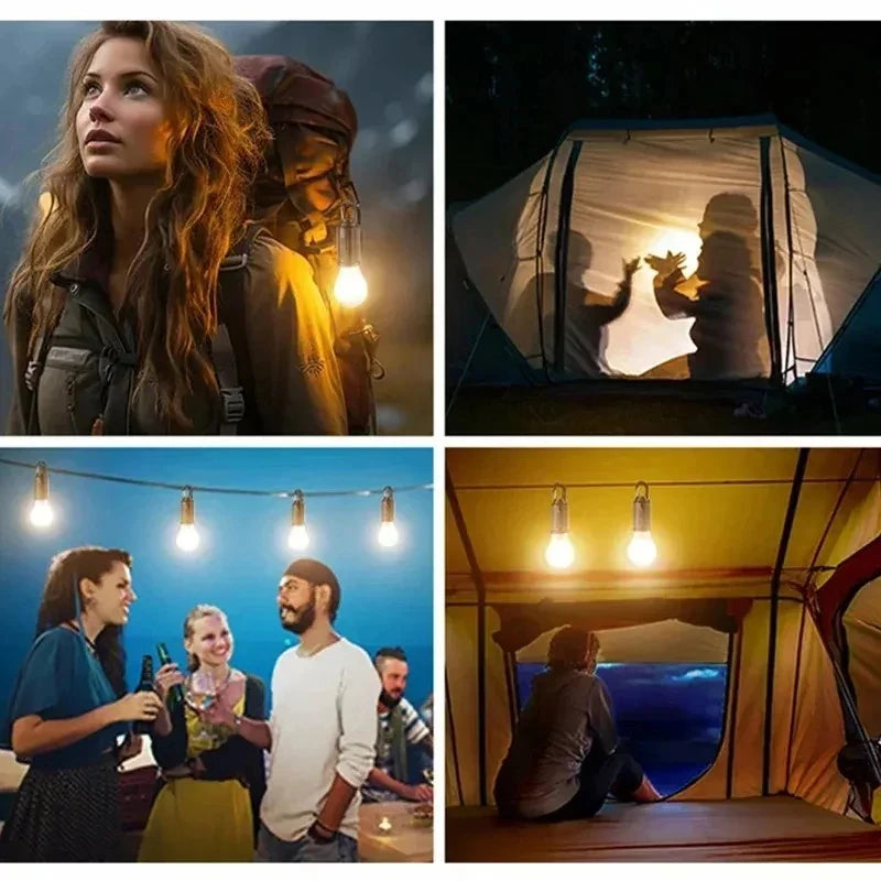 Solar Powered Camping Lamp Handheld Tungsten Filament Atmosphere Lamp