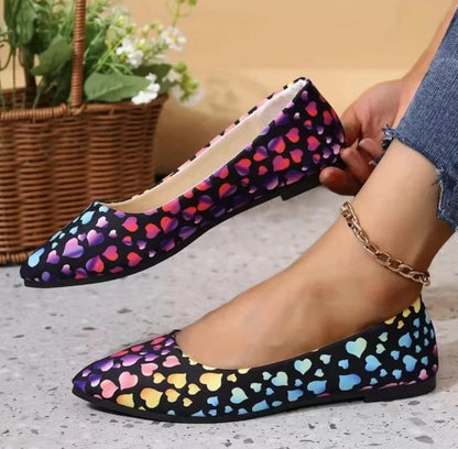 Women's Pointed Toe Flat Ballerina Shoes Slip On Casual