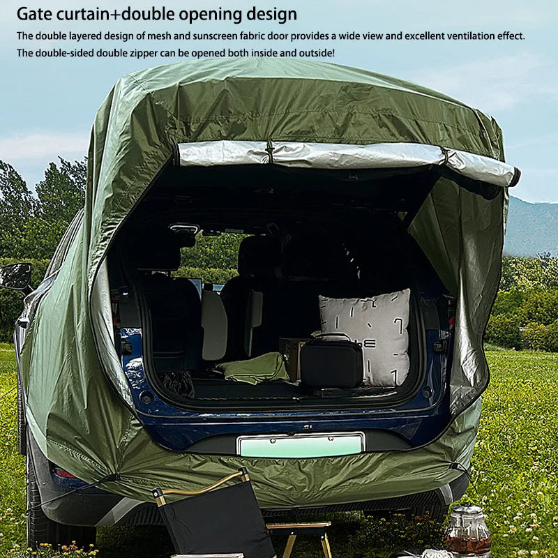 Car Rear Extension Tent With Canopy For Outdoor Camping