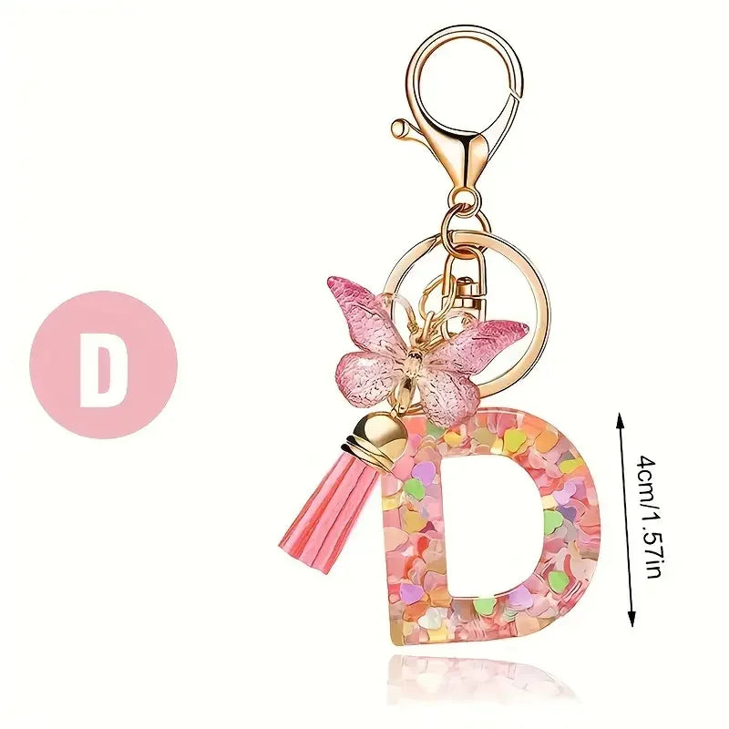 Trendy A-Z Letter Keychain – Car Key Ring & Party Gift Jewelry for Women