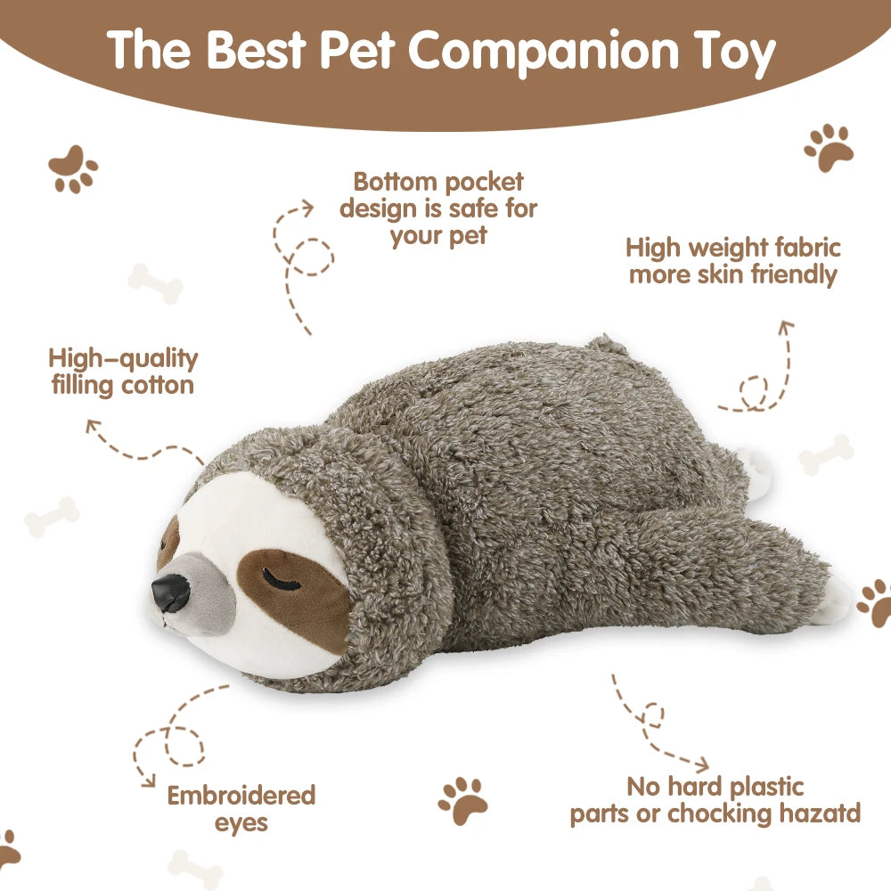 Dog Christmas Gift – Forest Sloth Puppy Heartbeat Toy for Stress Relief & Sleep