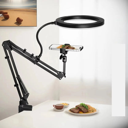 Professional Tripod For Mobile Phone With Overhead Lighting And Selfie Stick