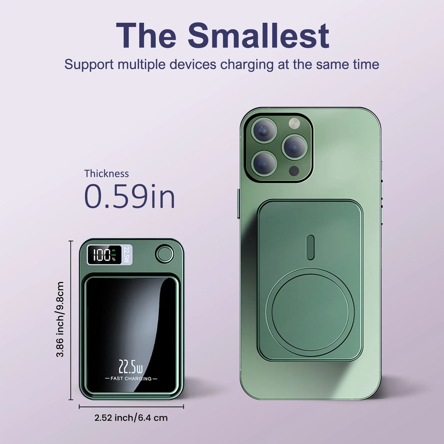 10000mAh Power Bank Magnetic Wireless Charger PD 22.5W Fast Charging for iPhone 15/14/13/12/Pro Max/Pro/Plus/Mini/ AirPods 3/2