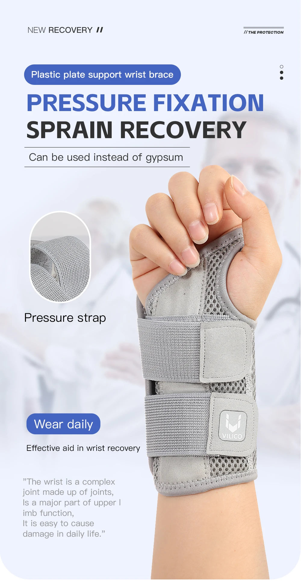 Finger Joint Pain Tendon Sheath Adjustable Dual Strap Wrist Guard with Thin Design Thumb Strain Protection Strap Wrist Guard