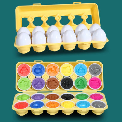12-Piece Egg Sorting Toy Set For Sensory Learning Activity