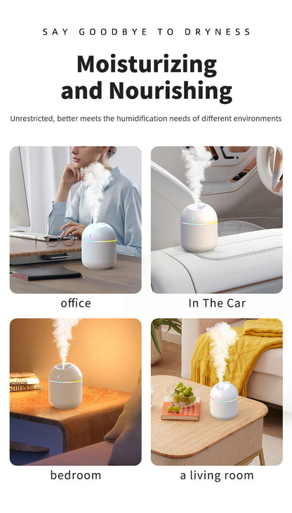 270ml USB Air Humidifier With Cool Mist Aroma Diffuser LED Night Light