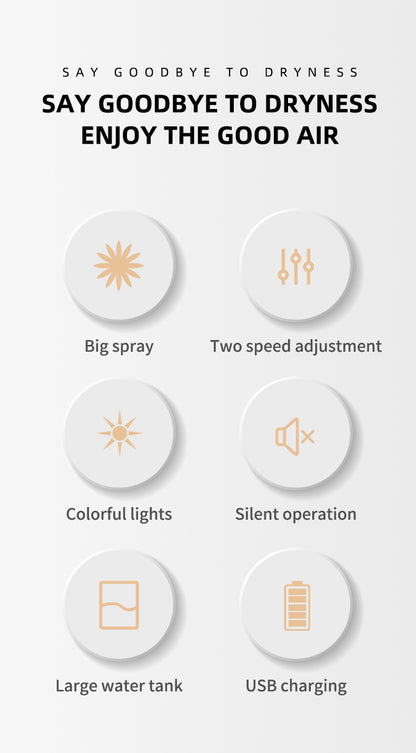 270ml USB Air Humidifier With Cool Mist Aroma Diffuser LED Night Light