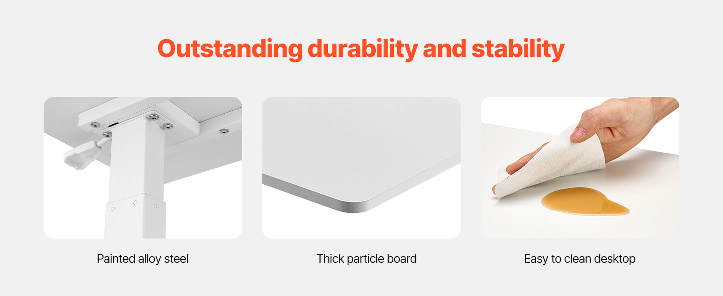 SucceBuy Overbed Table Mobile Bed Side Table with Swivel Casters Height & Angle Adjustable Laptop Desk for Home Office Study