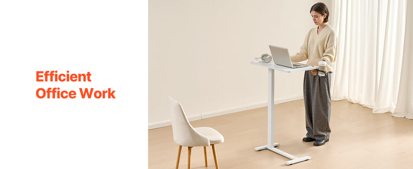 SucceBuy Overbed Table Mobile Bed Side Table with Swivel Casters Height & Angle Adjustable Laptop Desk for Home Office Study