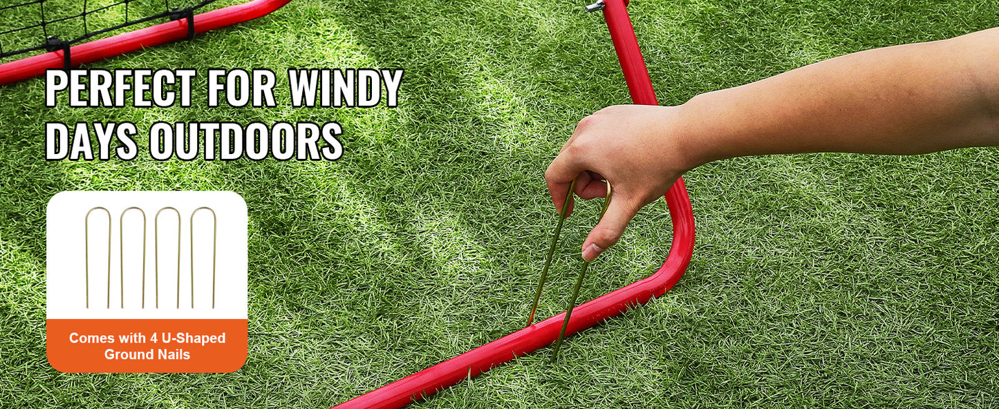 VEVOR 39X39FT Soccer Rebounder Rebound Net Portable Football Training Gifts Adjustable Angles Goal Net Aids & Equipment